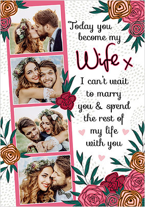 Today You Became My Wife Photo Wedding Card