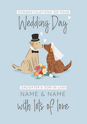 Dogs Personalised Wedding Card