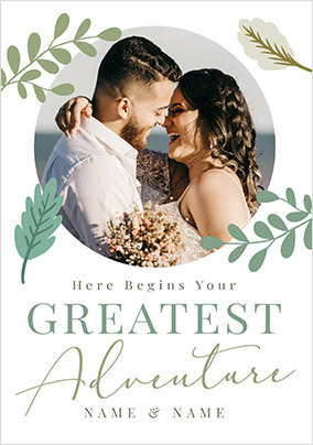 Greatest Adventure Photo Wedding Card