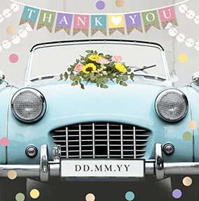 Wedding Car Personalised Thank You Card