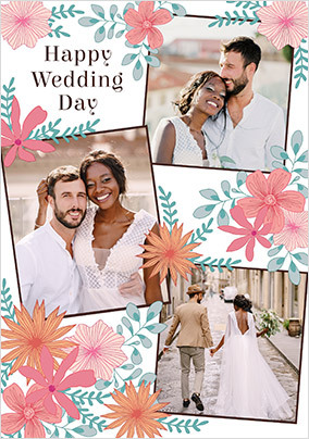 Wedding Day 3 Photo Florals Card