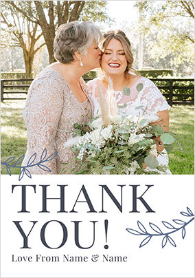 Foliage Thank You Photo Wedding Card