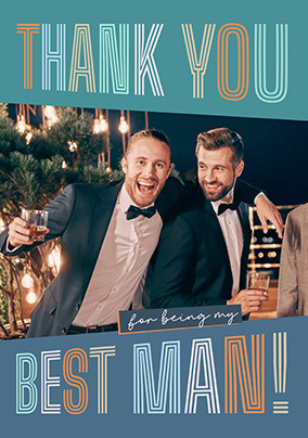 Thank You Best Man Photo Upload Wedding Card