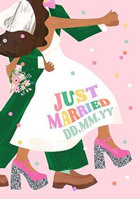 Tap to view Pink Just Married Wedding Card