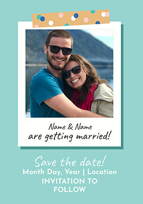 Polaroid Photo Upload Save the Date Card