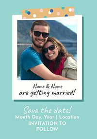 Tap to view Polaroid Photo Upload Save the Date Card