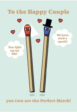 Perfect Match Wedding Couple Card