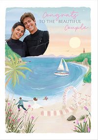 Tap to view Beach Wedding Photo Upload Card,