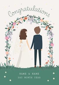 Tap to view Illustrated Couple Wedding Congratulations Card