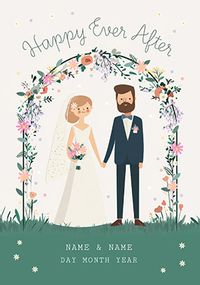 Tap to view Illustrated Couple Happy Ever After Wedding Card