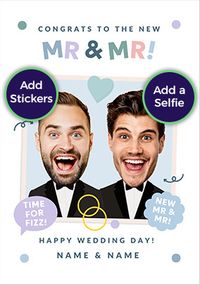 Tap to view Funky Faces Mr & Mr 2 Photo Wedding Card