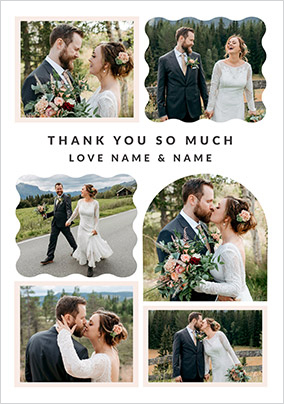 6 Photo Wedding Thank You Card
