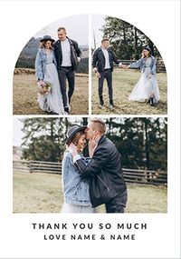Tap to view 3 Photo Arch Wedding Thank You Card