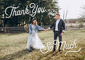 Full Photo Upload Thank You So Much Landscape Wedding Card