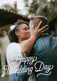 Tap to view Full Photo Upload Happy Wedding Day Portrait Card