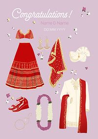 Tap to view Paper Dolls Hindu Wedding Congratulations Card