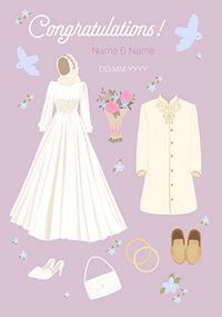 Tap to view Paper Dolls Muslim Wedding Congratulations Card