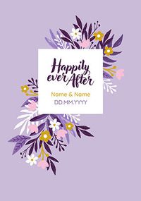 Tap to view Purple Floral Happily Ever After Wedding Card