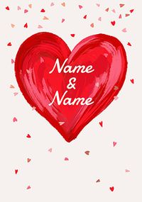 Tap to view Painterly Heart Personalised Wedding Card