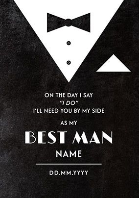 Photo of Suit and Tie Vintage Style Best Man Invitation Card