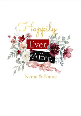 Photo of Happily Ever After Floral Wedding Card