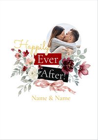 Tap to view Happily Ever After Floral Photo Wedding Card
