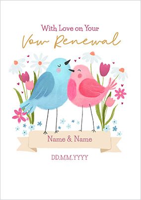 Photo of Lovebirds Vow Renewal Card