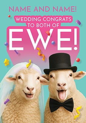 Photo of Congrats To Both Of Ewe Wedding Card