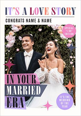 Photo of It's a Love Story Married Era Wedding Card