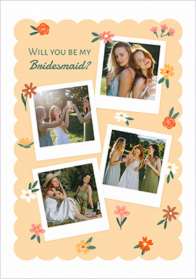 4 Photo Polaroid Will You Be My Bridesmaid Card