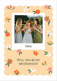 Tap to view 1 Photo Polaroid Will You Be My Bridesmaid Card