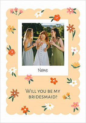 Photo of 1 Photo Polaroid Will You Be My Bridesmaid Card
