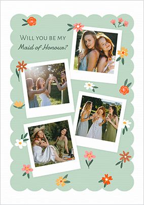 Photo of 4 Photo Polaroid Will You Be My Maid of Honour Card