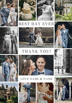 Photo of Photo Collage Wedding Thank You Card