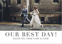 Tap to view Our Best Day Wedding Thank You Photo Card