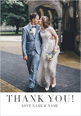 Simple Wedding Thank You Portrait Photo Card