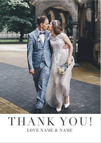 Tap to view Simple Wedding Thank You Portrait Photo Card