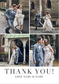 Tap to view Simple 4 Photo Wedding Thank You Card
