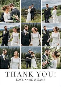Tap to view 9 Photo Collage Wedding Thank You Card