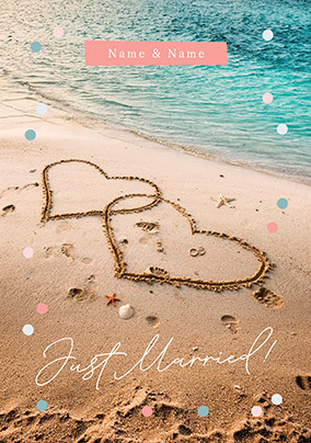 Just Married Beach Wedding Card