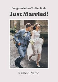 Tap to view Just Married 1 Photo Wedding Card