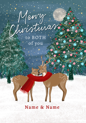 Both of You Deer Personalised Christmas Card