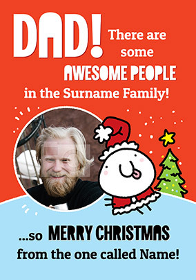 Dad Awesome Photo Christmas Card