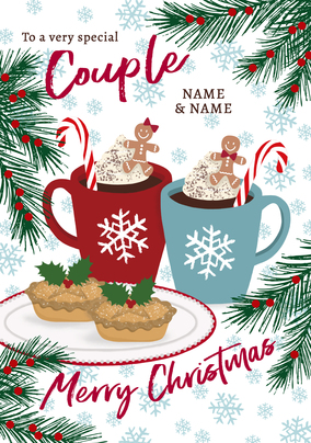 Couple Cocoa Personalised Christmas Card