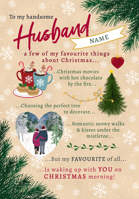 Husband Verse Personalised Christmas Card Funky Pigeon