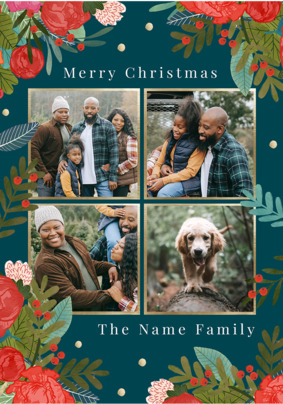 From the Family Floral Photo Christmas Card