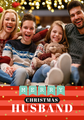 Merry Christmas Husband Photo Card