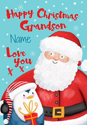 Santa Grandson Personalised Christmas Card