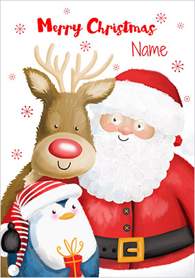 Santa and Friends Personalised Christmas Card