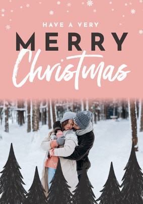 Very Merry Christmas Trees Photo Card
